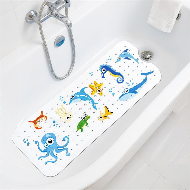 Gyermek Csúszásmentes Rajzfilm Fürdőszobai Szőnyeg - Mosható Ovális Biztonsági Zuhanyzótálca Padló Szőnyeg