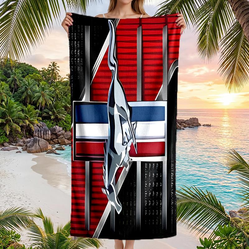 Mustang Fashion Beach Towel: Ideal for Summer Adventures Soft, absorbent and quick drying suitable for swimming and bathing