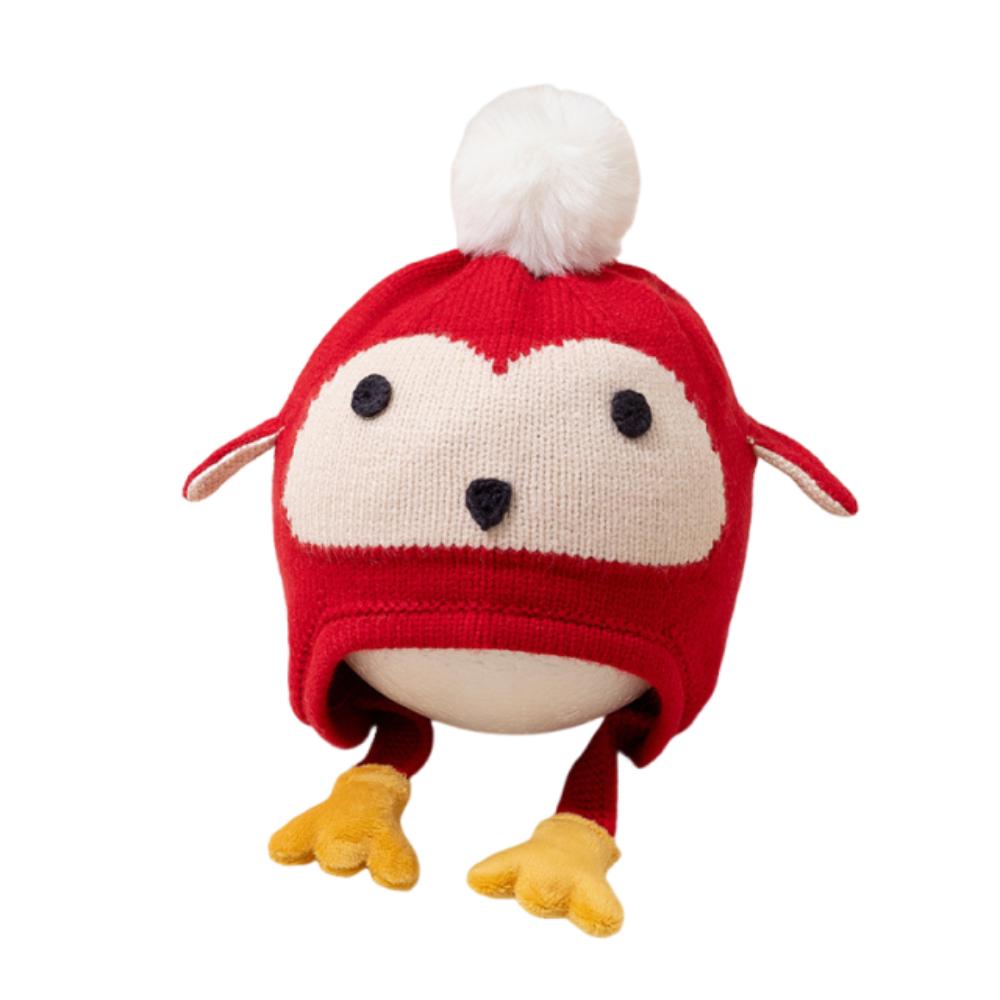 

Penguin Cartoon Beanie Caps Kawaii Winter Pullover Hats Fashion Knitted Warm Hat Infant красный