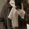 Korean Solid Knit Scarf Women Winter Aesthetic Minimalist Soft Warm Lazy Style Neck Warmer