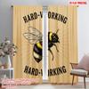2pcs 2D Flat Printing Drapes Hard-working Bee Polyester Without Electricity Festive Holiday Use for Outdoor Holiday Decorations