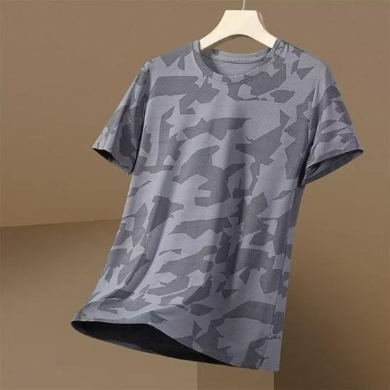 Men Cooling T-shirt Breathable Loose Fit Summer T-Shirt Stylish Quick Drying Athletic Tee Shirt for Gym Beach Street