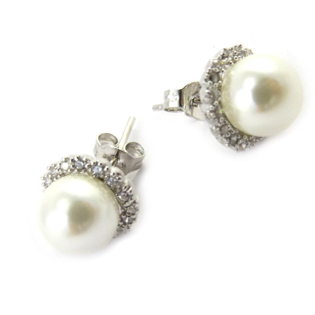 Les Trésors De Lily [M7030] - Ivory 'Sissi' Silver Earrings