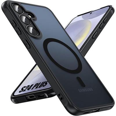 Etui ochronne - BOOLING - dla Samsunga Galaxy S24 Plus - Czarne - Wstrząsoodporne - Z pierścieniem magnetycznym