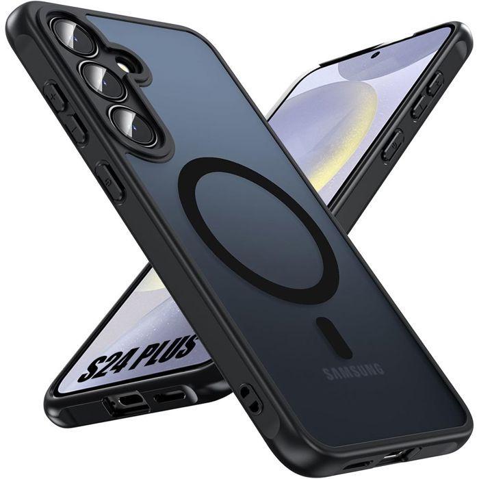 Protective Case - BOOLING - for Samsung Galaxy S24 Plus - Black - Shockproof - With Magnetic Circle