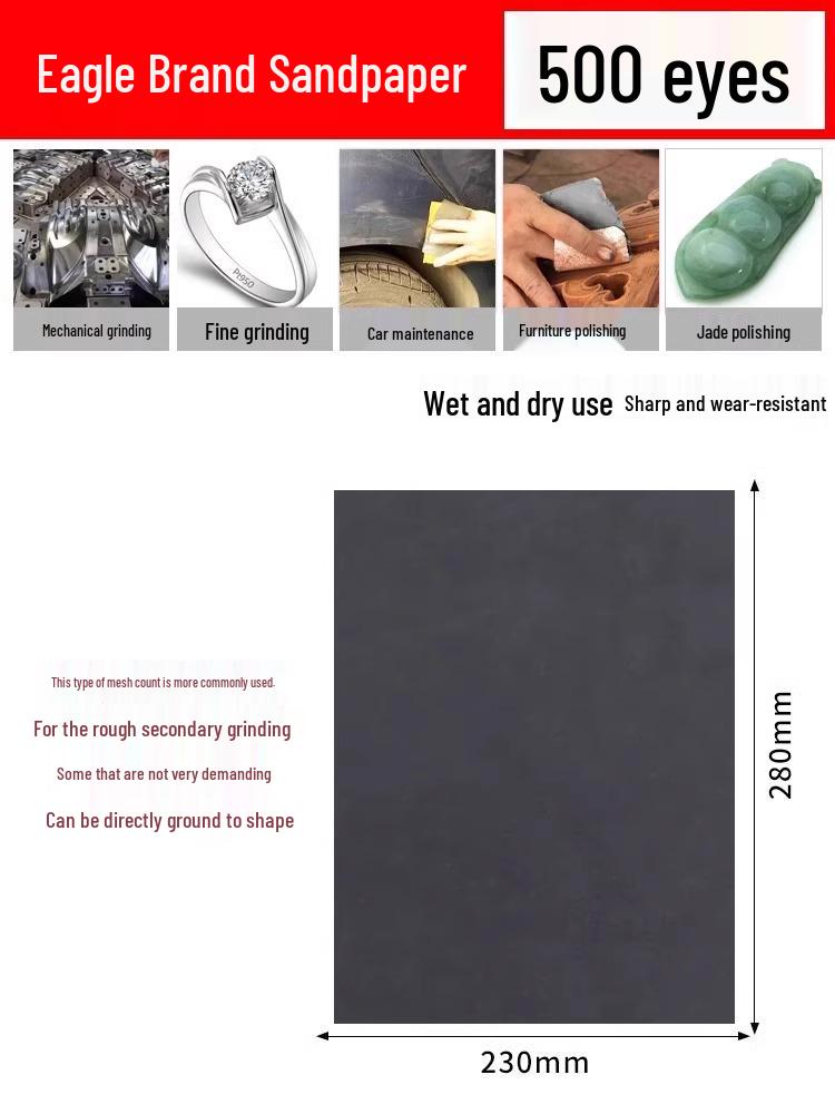 Șmirghel Fin Superfin Manual Brand Eagle, Granulație 2000, pentru Lustruire Lemn, Metal și Pereți