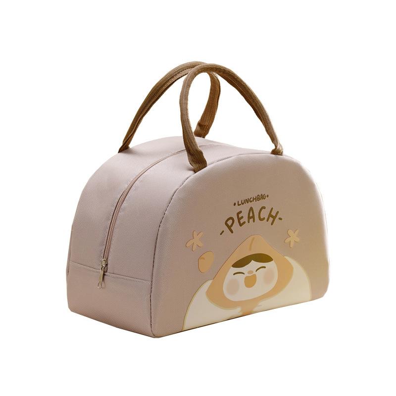 

Insulated Lunch Bag, Refrigerated Bag, Portable Lunch Box, Bento Tote Bag, Food Picnic Bag, Food Insulation Bag светло-розовый