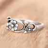 Vintage Aesthetic Engraved Design Hollow Flower Ring for Women Anniversary Gift Party Daily Classical Accessories Jewelry