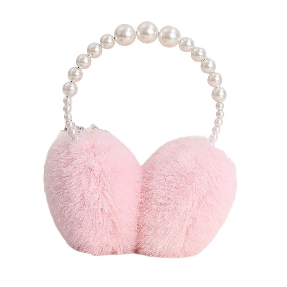 Soft Plush Ear Covers Anti-rabbit Fur Pearl Ear Protect Fashion Ear Muffs  Women