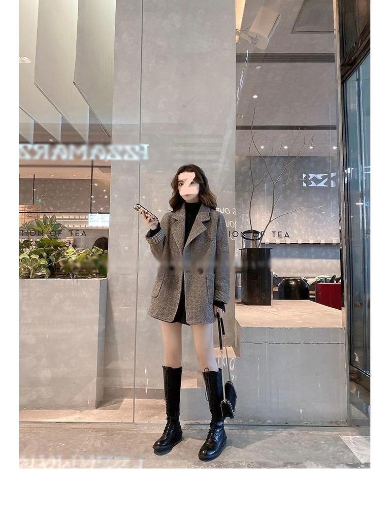 2025 Vår Damullkavaj: Koreansk & Brittisk Stil, Lös Passform, Smickrande Design, Casual Chic Jacka