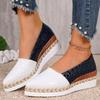 2025 Spring Plus Size Women's Multicolor Espadrille Wedge Shoes with Pointed Toe.
