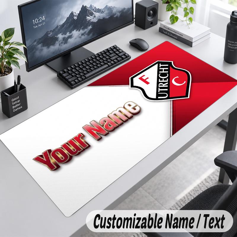 Custom Name Text Mouse Pad FC Utrecht Personalized Desk Pad For Work And Gaming