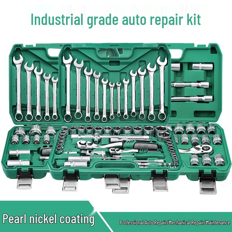 Pioneering Industrial-Grade Auto Repair Kit: Chrome Vanadium Steel Sockets & Ratchet Wrench Set for Mechanics