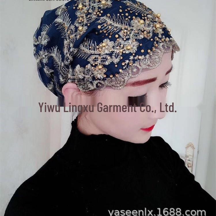 Women's Summer Gold Feather Embroidered Lace Hat - Fashionable & Exquisite