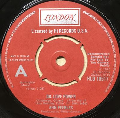 7inch Record ANN PEEBLES - Dr. Love Power / I Still Love You HLU10517PROMO London Records 1976 UK Soul/Funk Used