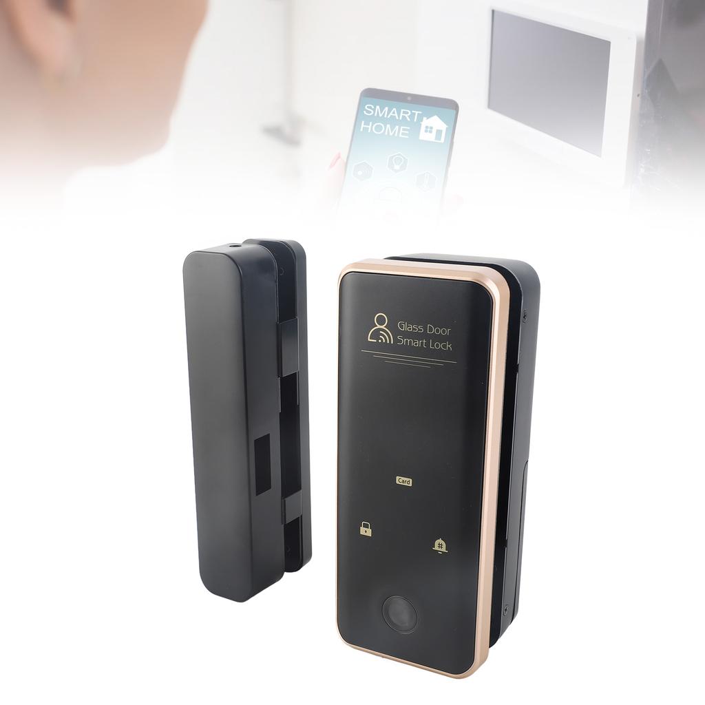 Smart Glass Door Safety Lock Glass Door Fingerprint Password Lock Keyless Door Entry Lock with Attendance for Home Office