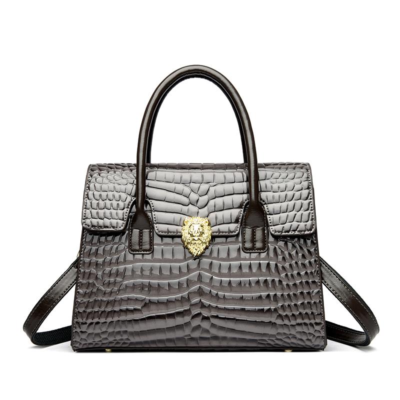 

Бренд Роскошные Сумки Женские Сумки Дизайнерские Сумки для Поездок на Работу Сак Кожа Аллигатора Лакированная Кожа На Плечо Кроссбоди Сумки для Женщин Маме темно-серого
