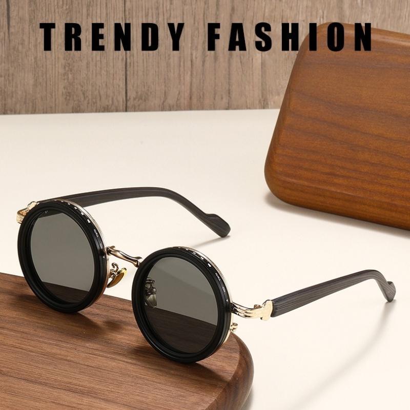 Pánska móda Nové ND9 nastaviteľné slnečné okuliare Neutrálna móda Otočný filter znižujúci svetlo Okrúhly rám Polarizované slnečné okuliare