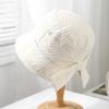 New stylish and elegant bow metal small standard bucket hat plaid outdoor travel sunshade sunscreen face hat