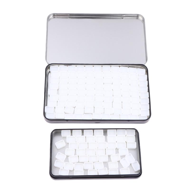 44/54/104 Grids Portable Square Nail Polish Palette Iron Case Nail Art Painting Storage Box Empty Diy Nail Polish Glue Palette