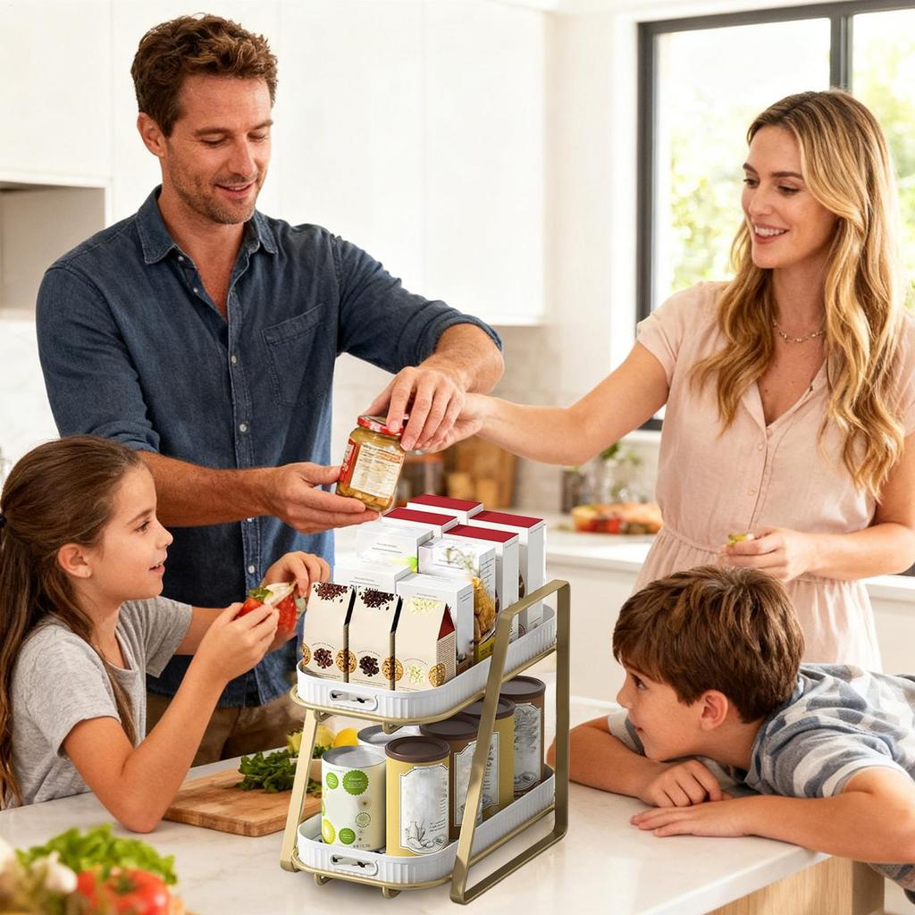 Kitchen Shelf 2-Tier Rust Proof Organizer Stand Kitchen Racks And Shelves For Adults Home Indoor Tabletop Dormitory Coffee Bar