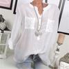 Chic Lace Shirt Autumn Women V-neck Long Blouse Loose Plus Size Sleeve S-5xl