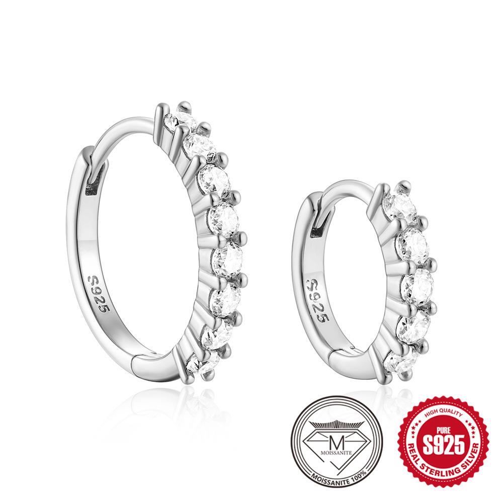 

Simple Wind S925 Sterling Silver Moissanite Diamond Classic Size Earrings Stud Earrings Women S Wedding Earrings 925 Silver платиновый