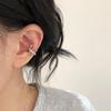 Luxurious Zircon Wave Cross Non-Pierced Ear Clips with Full Diamond Design for Women