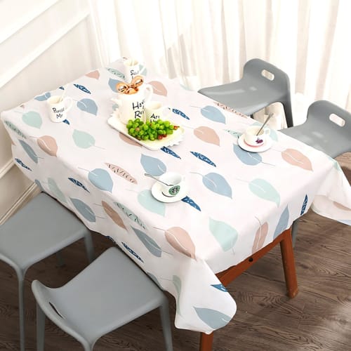Water-repellent, Oil-proof, Heat-resistant PVC Tablecloth, Stylish, Non-slip, Easy To Clean, Eco-friendly, and Versatile (Leaf, 137*180 Mm)