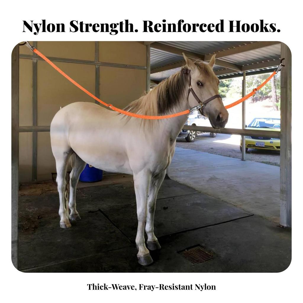 2 Pieces Long-Lasting Horse Tie-down Strap Reinforced Nylon with