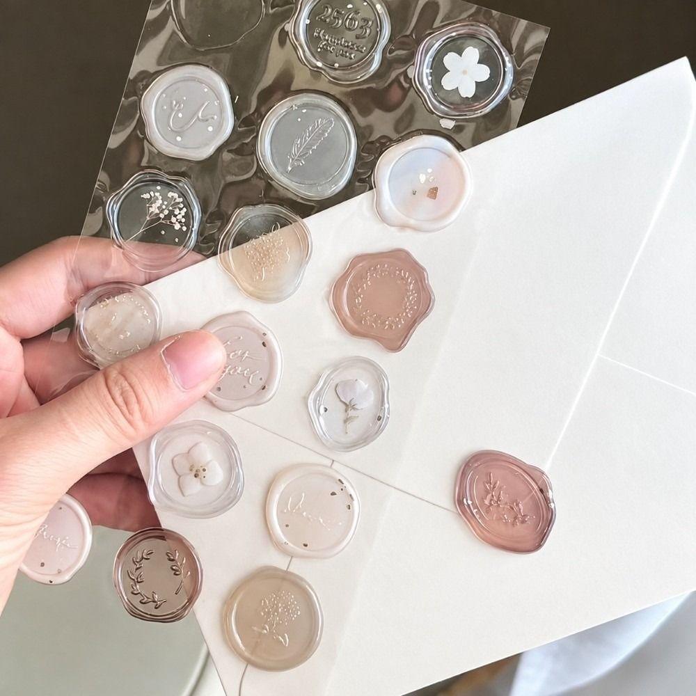 Retro Wax Stamp Seal Sticker European Style Embossed Seal Sticker  for Notebook Envelope Seal