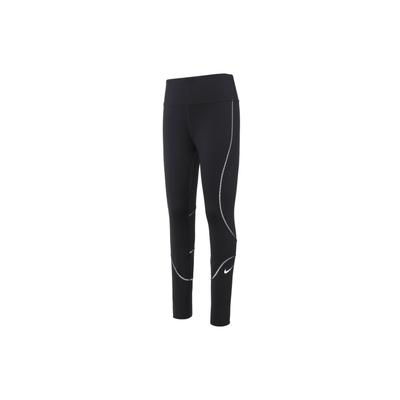 Nike Solid Color Brand Logo Print Slim Fit Elastic Waist Fitness Pants Women Pants Black CJ1894-010