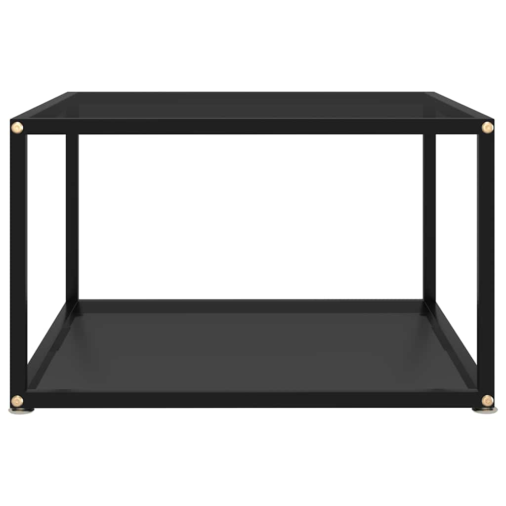 Coffee Table Black 60 X 60 X 35 Cm Tempered Glass