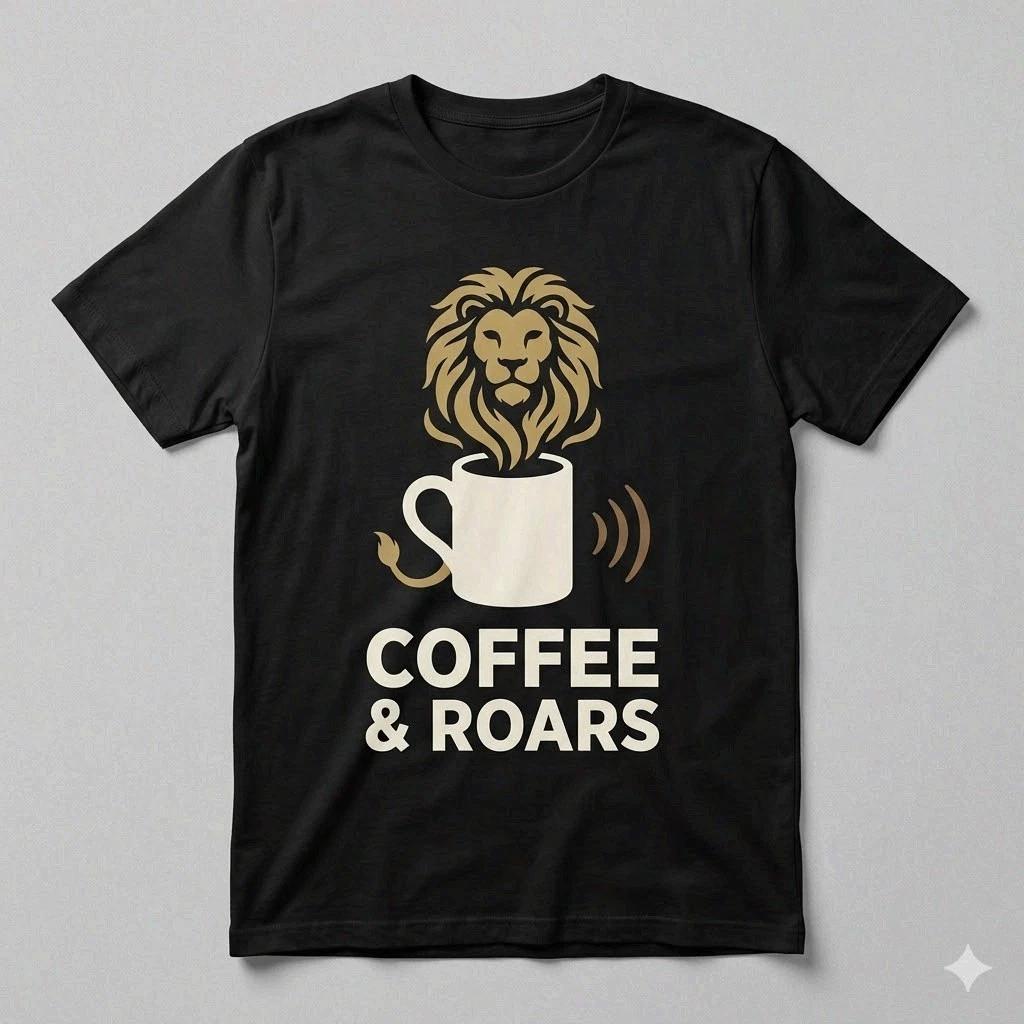 Coffee And Roars Lion Dad Shirt Funny Father’s Day Dad Gift Tee S