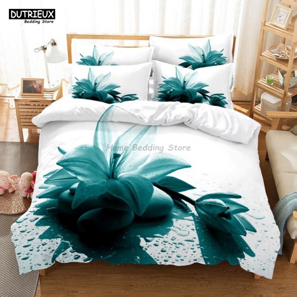 Comforter Branch Flowers Bedding Set 3D Digital Printing For Women Girls Single Queen Full Size Fashion Design