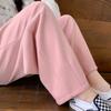 ! Pink Sweatpants Women's Autumn and Winter New High-waisted Sweatpants Casual Wide-leg Radish Pants