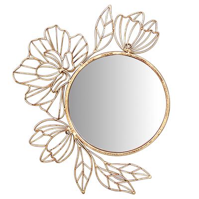 [A3191] - Metallspiegel 'Osaka' gold - 46x39x4 cm (Blumen)