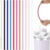 10Pack Reusable Straws with Clearing Brush 12in Long Replacement Straws 10 Colors Tumblers Straw Replacement Food Grade