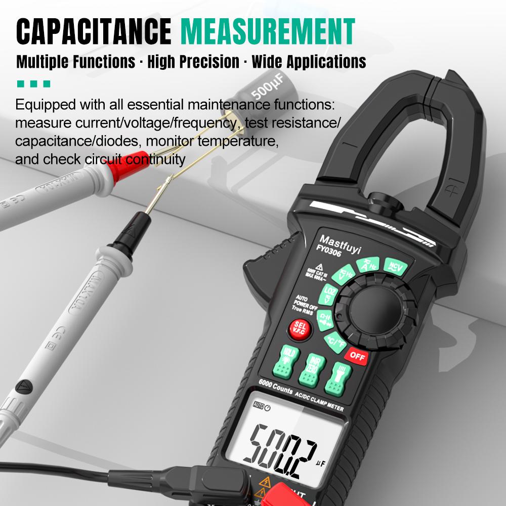 600A Intelligent Anti-Burn Digital Clamp Meter AC/DC Measurement, Multimeter for Electrical Testing & Automotive Repair