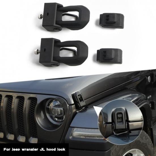 2x Крышки фиксатора капота Защелки Фиксаторы Защелка Блокировка Комплект для Jeep Wrangler JL 18+