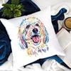 Dog Paw Printed Cushion Cover Decorative Sofa Chair Watercolor Dog Pattern Pillowcase for Home Hotel Car Pillows Cover