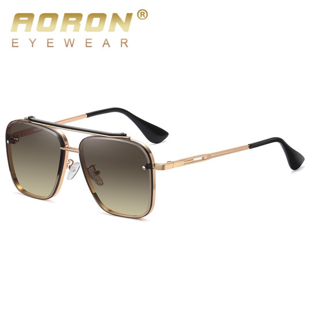 aoron Gradual Change Sunglasses Glasses Colorful Two-color Large Frame Sunglasses Fashion Metal Glasses