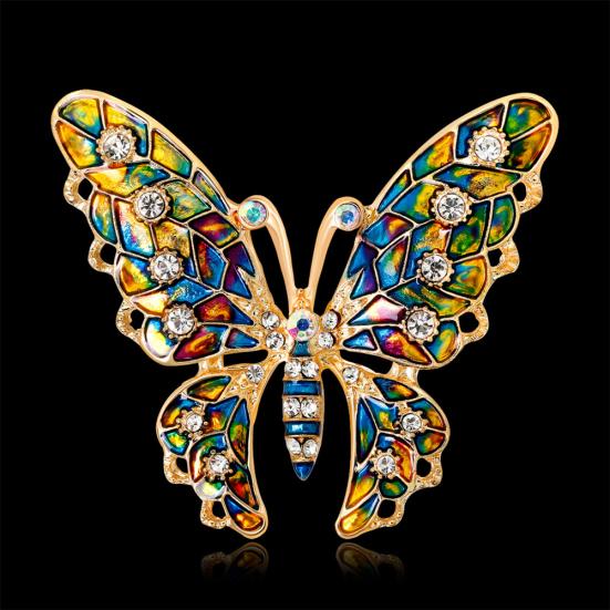 Butterfly Rhinestone Colorful Metal Lapel Brooch Pin Jewelry Women Gift