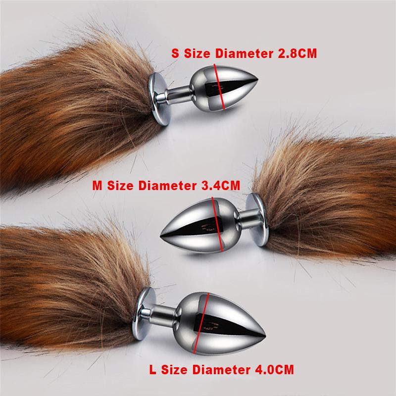 Sex Shop 5 Misure Metallico Butt Plug Fetish Coda di Volpe Giocattoli Intimi Bdsm Estensore Anale Dilatatore Prodotti Giochi Erotici Articoli Per Adulti
