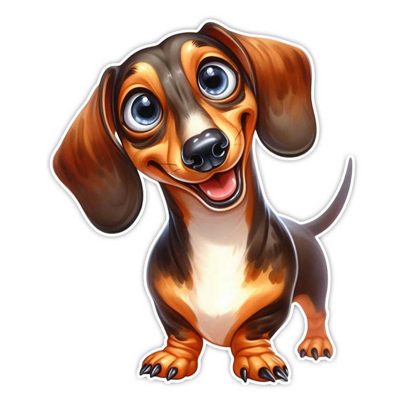 Funny Dachshund Pet Dog Animal Cartoon Car Sticker Waterproof Styling Automobiles Motorcycle Exterior Accessories Vinyl Decals Y19