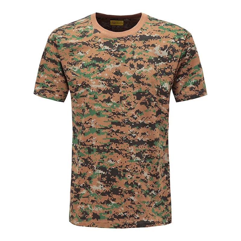 100% Baumwolle Taktisches T-Shirt Kurzarm Schnelltrocknend Jagdhemden Herren Camouflage Outdoor Sport Arbeit Training Airsoft Gefechtshemd