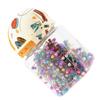 500Pcs Beads Needles Quilting Pins in Orange Fabric Covered Pin Cushion Bottle Sewing Craft