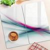 Glass Kitchen Cutting Boards With Abstract Wave Graphics 2X30X52 Cm