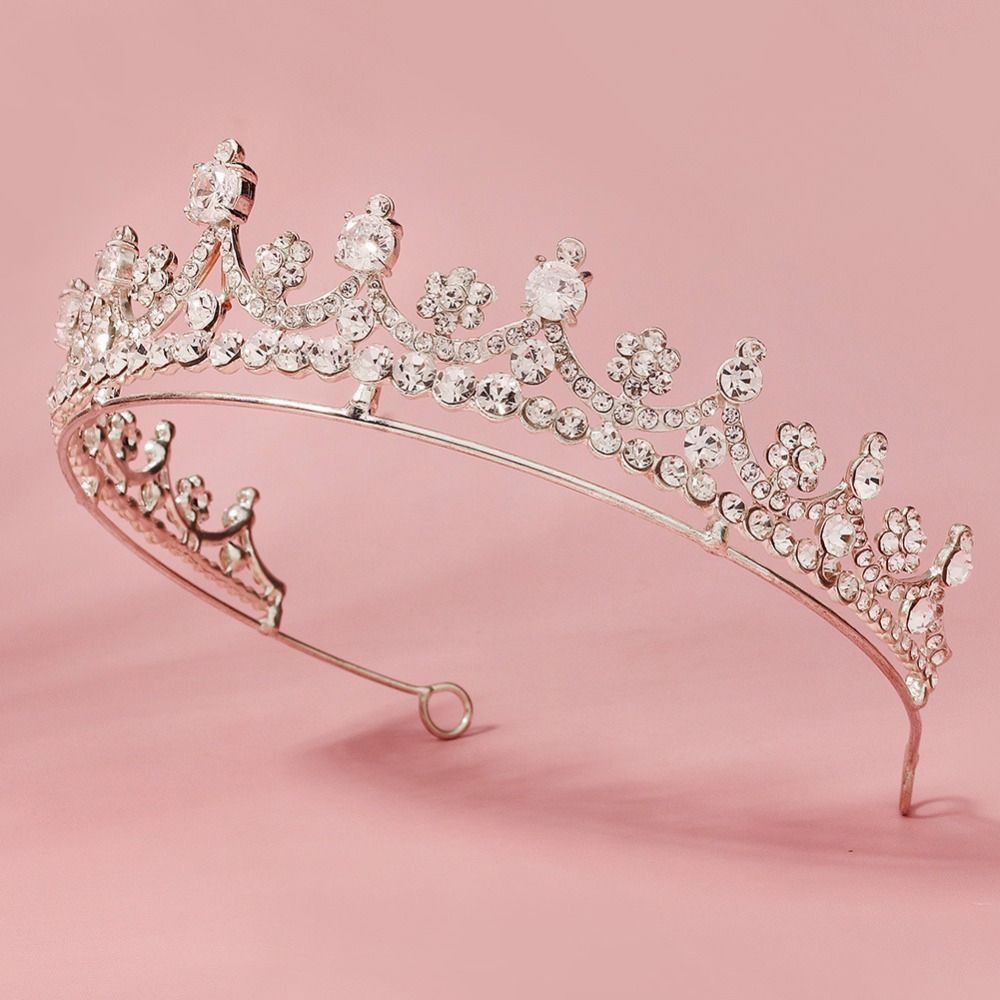 Zircon Crystal Bridal Crown Shiny Princess Tiara Wedding Hair Jewelry  Hair Jewelry Accessories