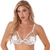 Women's Lace Cupless Bralette Bra Adjustable Spaghetti Straps Bra Sexy Lingerie Nightwear